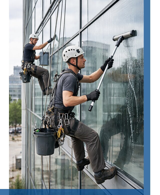 Мойка витражей альпинистами в Полевской от 719 р. под ключ|ВЫСОТНИК-Плв