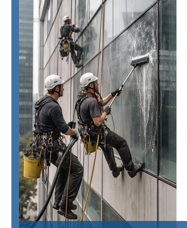 Профессиональная высотная мойка фасадов зданий в Полевской