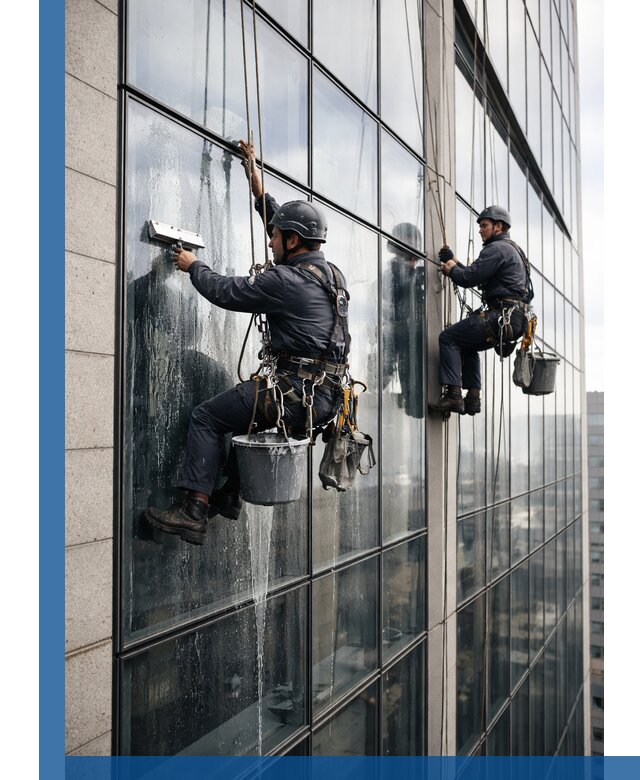 Профессиональная мойка стеклянных фасадов зданий в Полевской