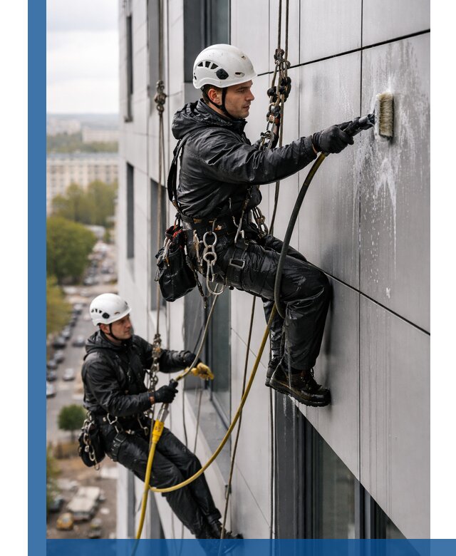 Профессиональная мойка фасада из композита в Полевской