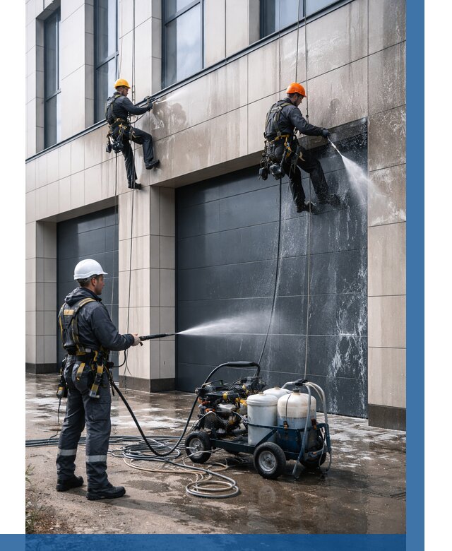 Послестроительная мойка фасада в Полевской от 308 р. | ВЫСОТНИК-Плв