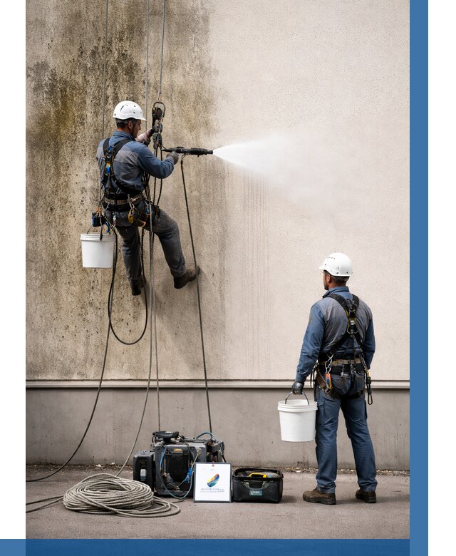 Очистка фасада от плесени в Полевской от 308 р. | ВЫСОТНИК-Плв