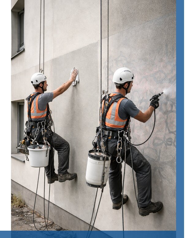 Антиграффити покрытие фасада в Полевской от 616 р. | ВЫСОТНИК-Плв