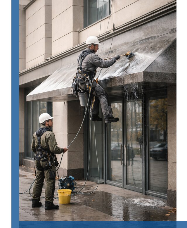 Профессиональная мойка козырьков и навесов в Полевской