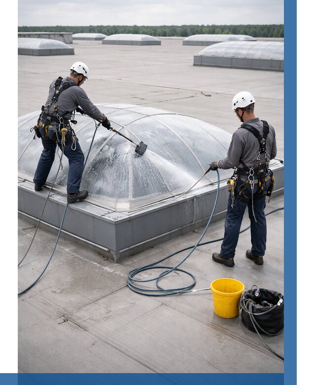 Мойка зенитных фонарей в Полевской, заказать от 4619 р. | ВЫСОТНИК-Плв