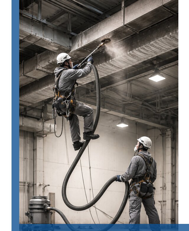 Обеспыливание потолочных конструкций в Полевской промышленным альпинизмом