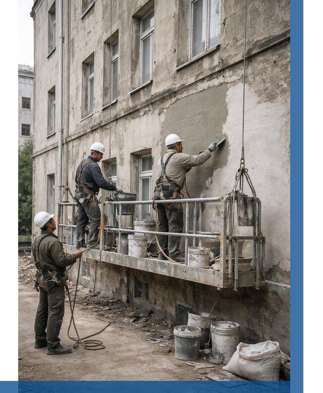 Капитальный ремонт фасада в Полевской от 4311 р. | ВЫСОТНИК-Плв