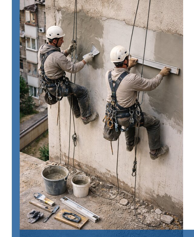 Комплексный ремонт штукатурного фасада с гарантией в Полевской