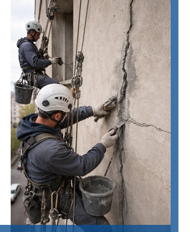 Заделка трещин на фасаде в Полевской от 924 р. | ВЫСОТНИК-Плв