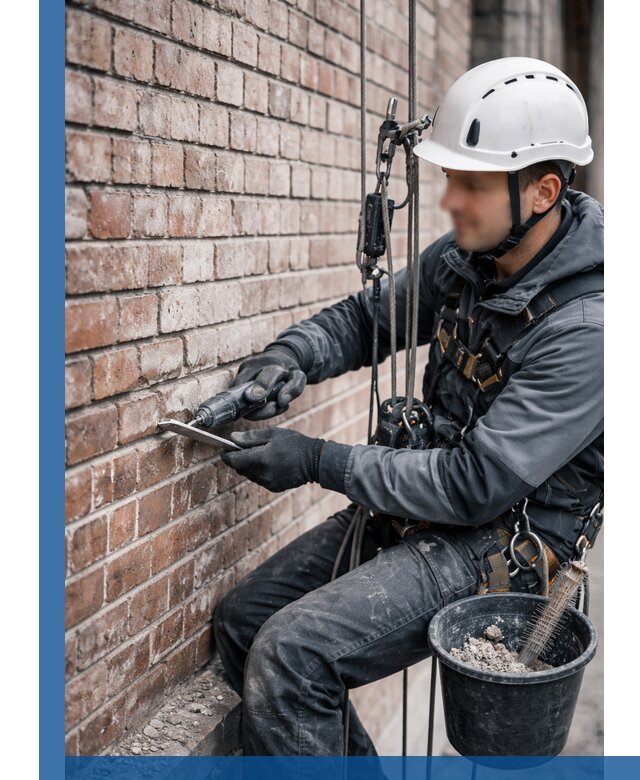 Расшивка кирпичных швов фасадов и стен, ремонт в Полевской