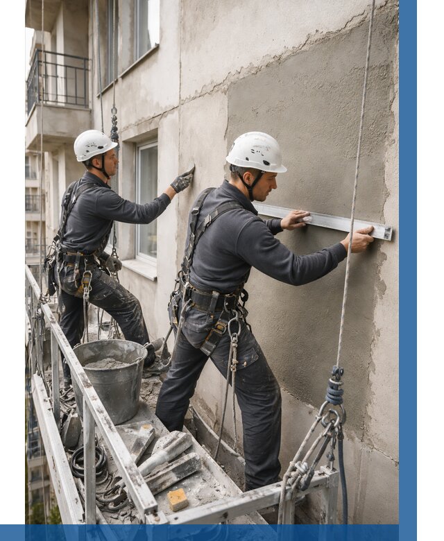 Штукатурка фасада на высоте в Полевской от 924 р. | ВЫСОТНИК-Плв