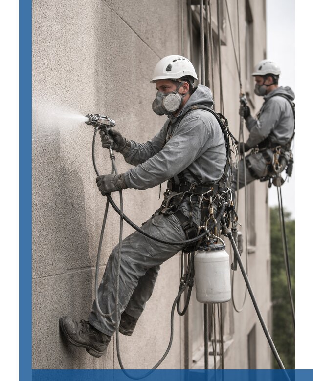 Безвоздушная покраска фасадов зданий в Полевской профессионально