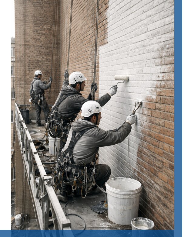 Покраска кирпичного фасада в Полевской от 359 р. | ВЫСОТНИК-Плв