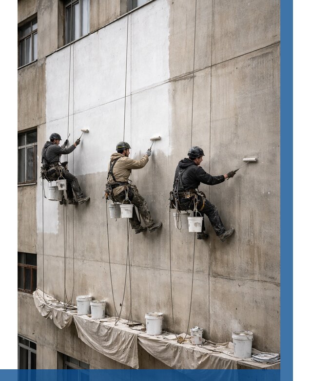 Покраска бетонного фасада в Полевской от 359 р за м2 | ВЫСОТНИК-Плв