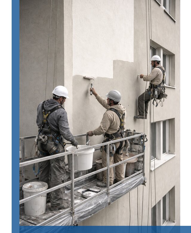 Покраска оштукатуренного фасада в Полевской под ключ с гарантией