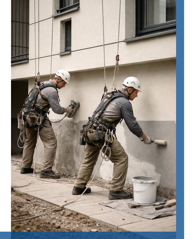 Окраска цоколя здания в Полевской от 462 р. под ключ | ВЫСОТНИК-Плв