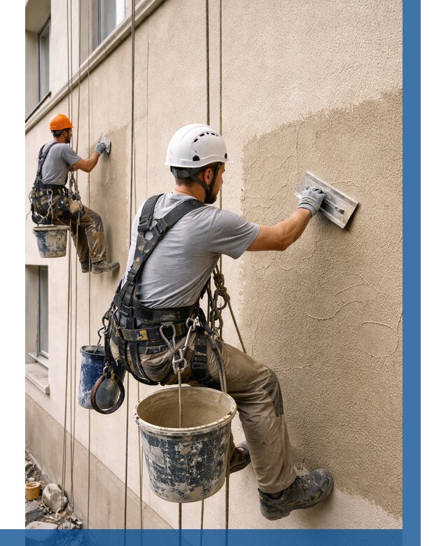 Декоративная штукатурка фасада в Полевской от 1232 р. | ВЫСОТНИК-Плв