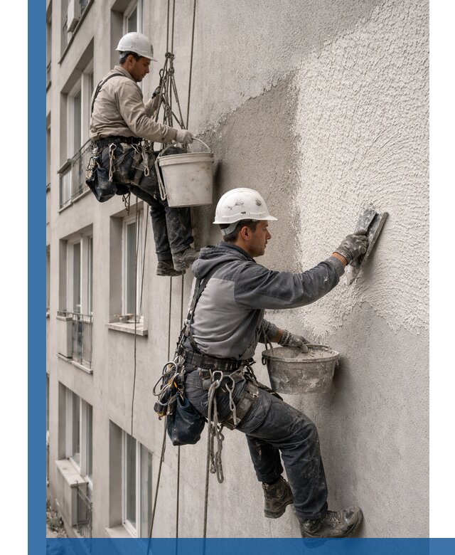 Нанесение декоративной штукатурки короед на фасад в Полевской