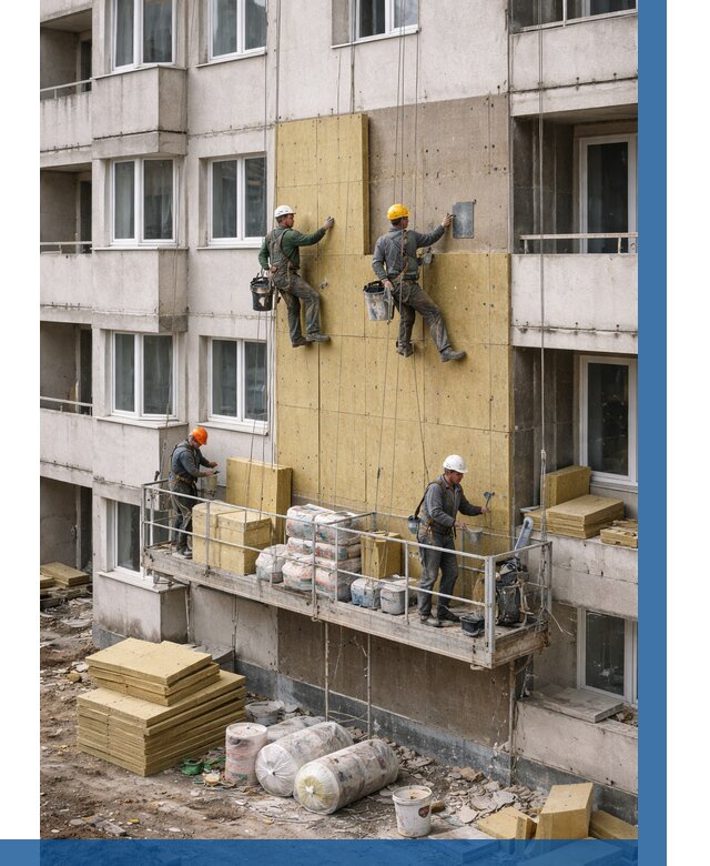 Утепление фасада минватой в Полевской от 1540 р. | ВЫСОТНИК-Плв