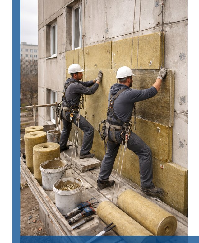 Утепление фасада минватой в Полевской под ключ с гарантией