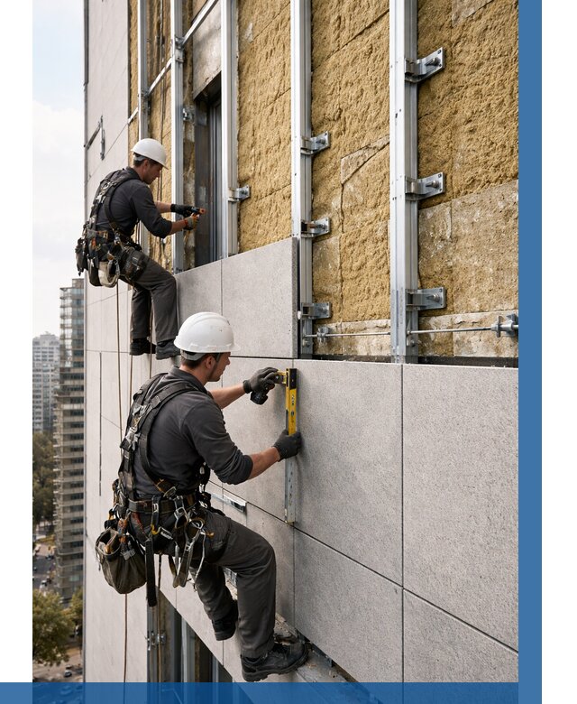 Монтаж вентилируемого фасада в Полевской от 3593 р. | ВЫСОТНИК-Плв