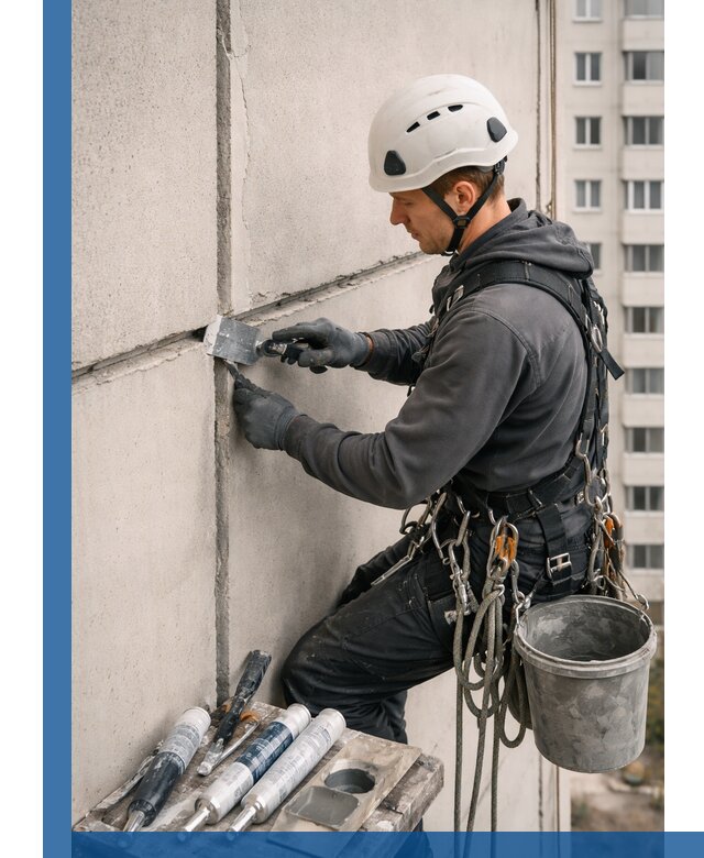 Ремонт межпанельных швов в Полевской герметизация и восстановление