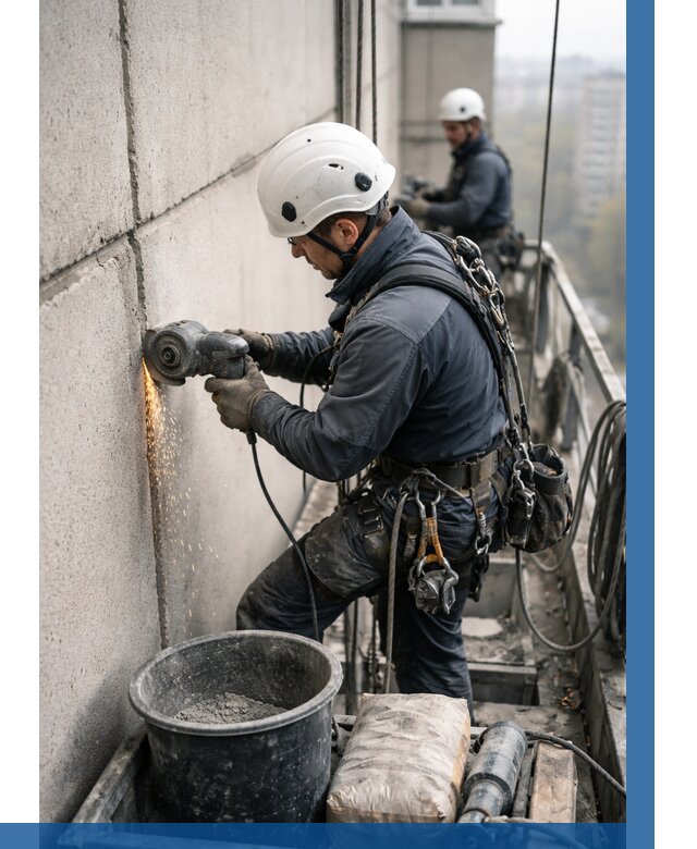 Штробление межпанельных швов в Полевской от 1232 р. | ВЫСОТНИК-Плв