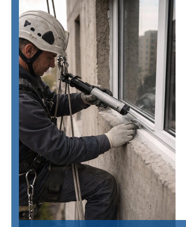 Герметизация оконных швов снаружи в Полевской профессионально