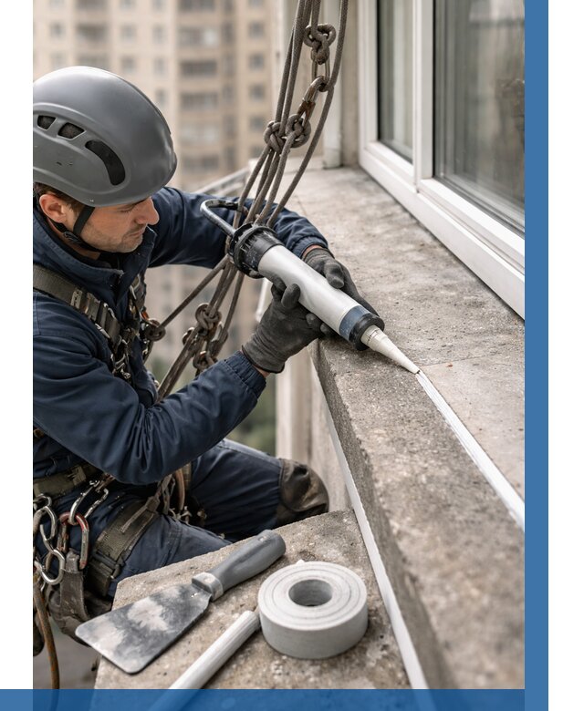 Герметизация балконного козырька в Полевской от 4619 р. | ВЫСОТНИК-Плв