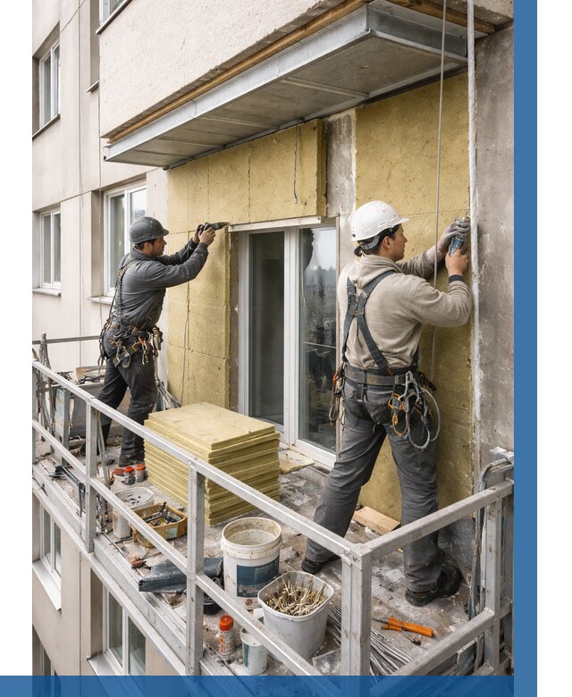 Утепление балкона снаружи в Полевской от 1642 р. под ключ ВЫСОТНИК-Плв