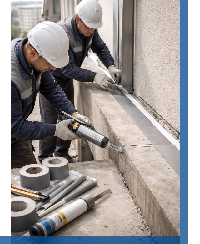 Герметизация примыкания балкона в Полевской от 4619 р. | ВЫСОТНИК-Плв