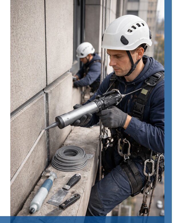 Герметизация деформационных швов фасада в Полевской от 719 | ВЫСОТНИК-Плв