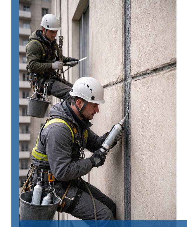 Герметизация деформационных швов фасада в Полевской качественно