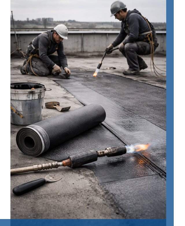 Ремонт рулонной кровли в Полевской от 667 р. | ВЫСОТНИК-Плв