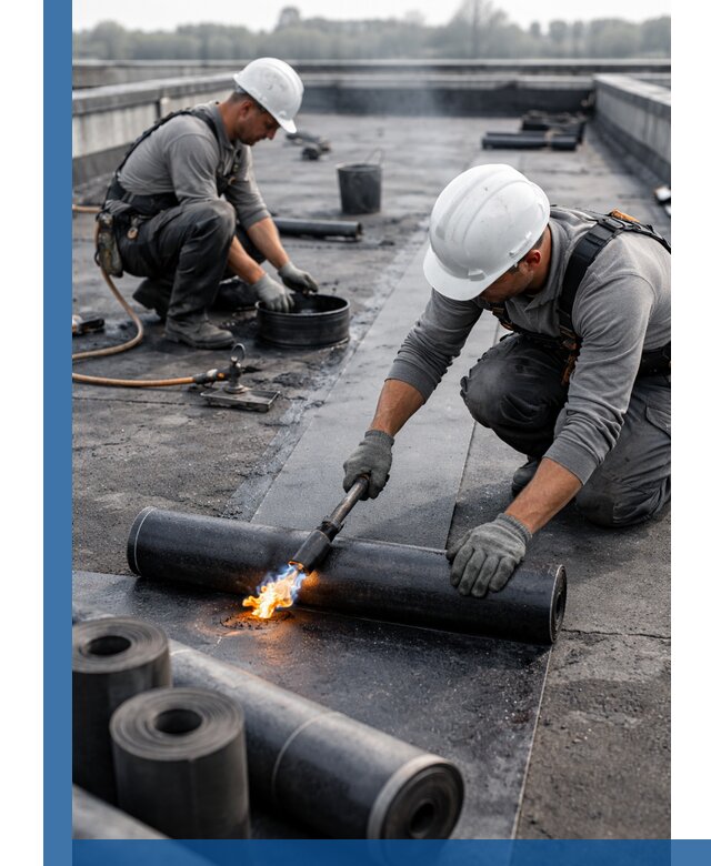 Ремонт рулонной кровли в Полевской герметизация и восстановление