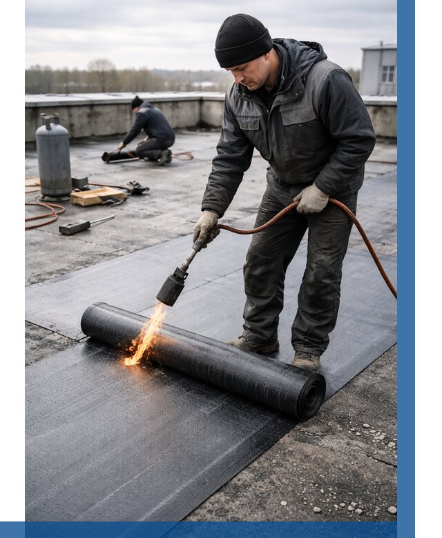 Ремонт наплавляемой кровли в Полевской от 719 р. | ВЫСОТНИК-Плв