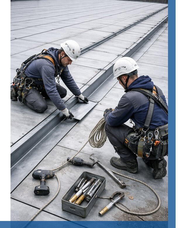 Ремонт фальцевой кровли в Полевской от 719 р. | ВЫСОТНИК-Плв