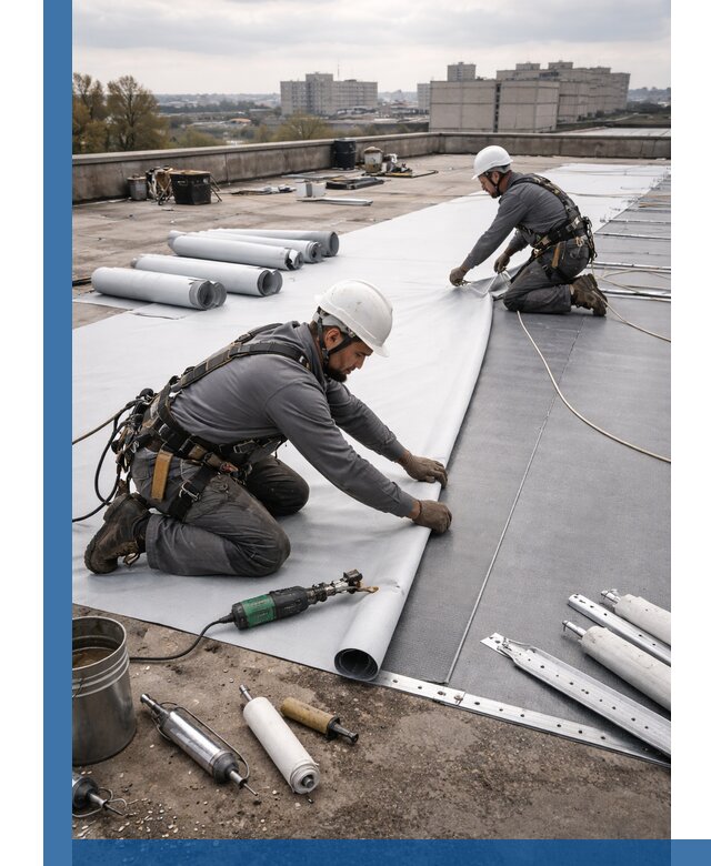 Монтаж мембранной кровли в Полевской для промышленных зданий