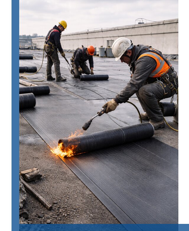 Монтаж наплавляемой кровли в Полевской профессионально