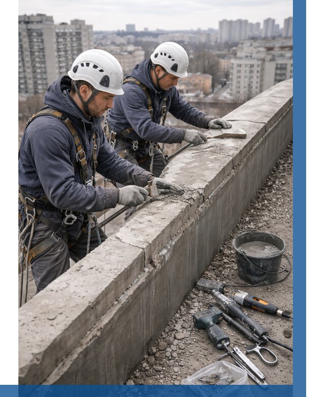 Ремонт парапета на кровле в Полевской от 1540 р. | ВЫСОТНИК-Плв