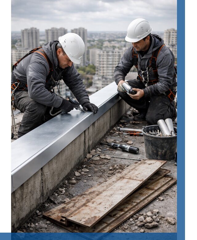 Замена парапетных крышек под ключ в Полевской от 1232 р. | ВЫСОТНИК-Плв