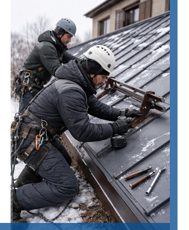 Монтаж снегозадержателей в Полевской от 462 р. | ВЫСОТНИК-Плв