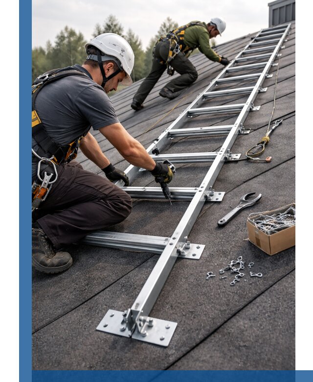 Профессиональный монтаж кровельной лестницы в Полевской под ключ