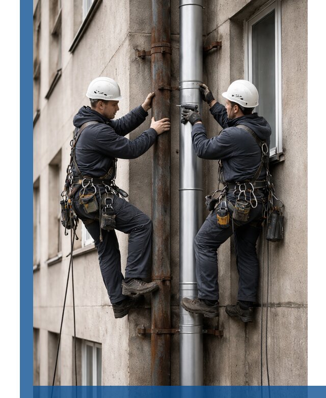 Замена водосточных труб в Полевской: монтаж и демонтаж под ключ