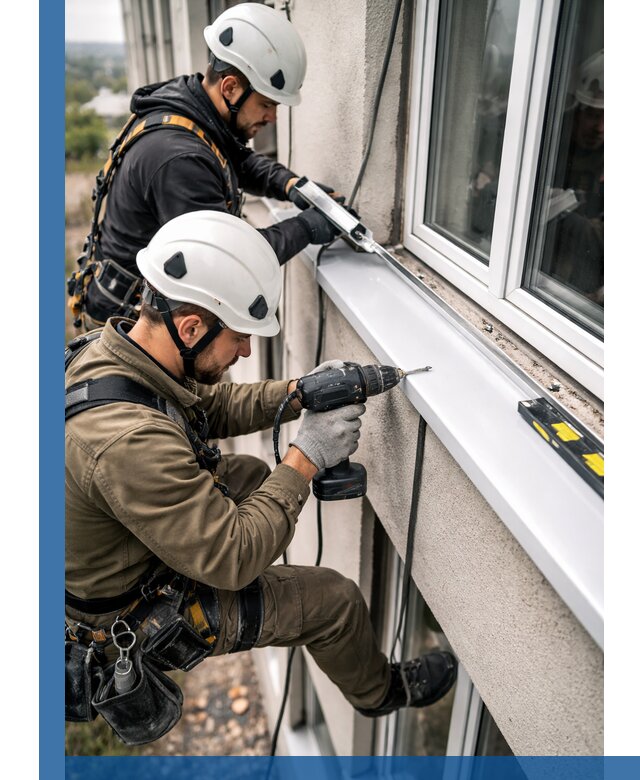 Профессиональный монтаж оконных отливов и отведения воды в Полевской