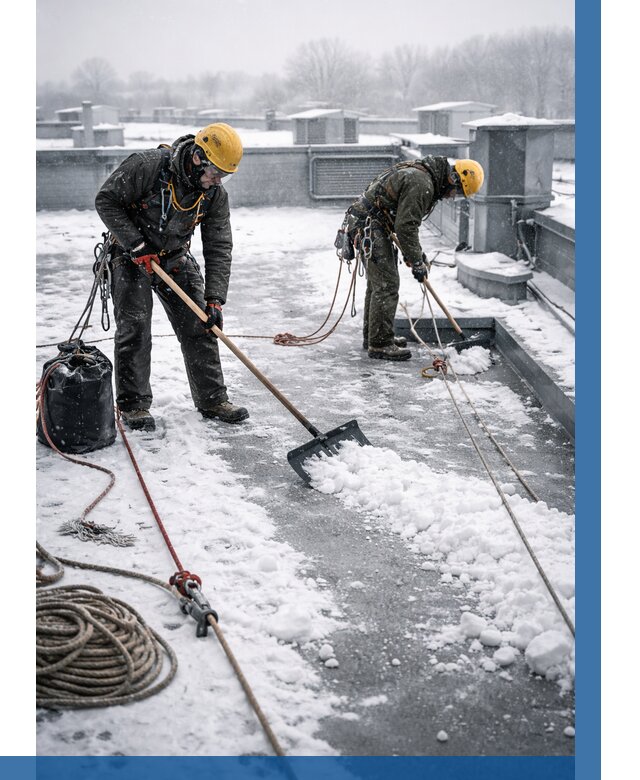 Очистка крыши от снега в Полевской от 7699 р. | ВЫСОТНИК-Плв