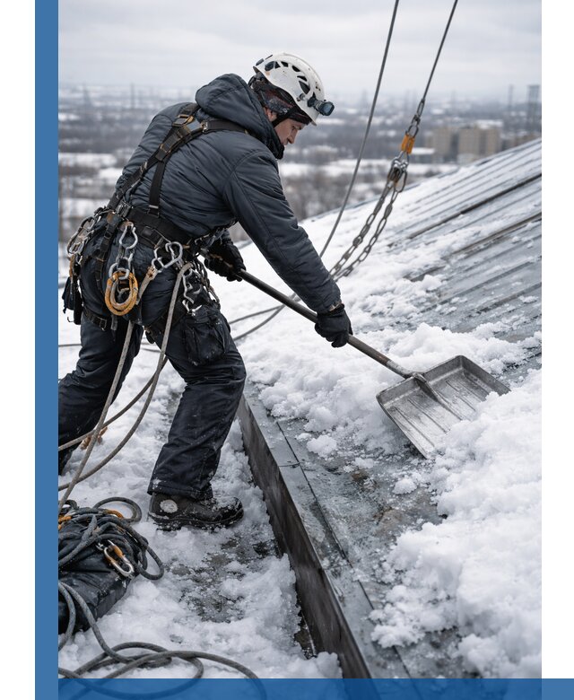 Профессиональная очистка кровли от снега и наледи в Полевской