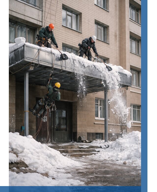 Очистка козырьков от снега в Полевской от 3593 р. | ВЫСОТНИК-Плв