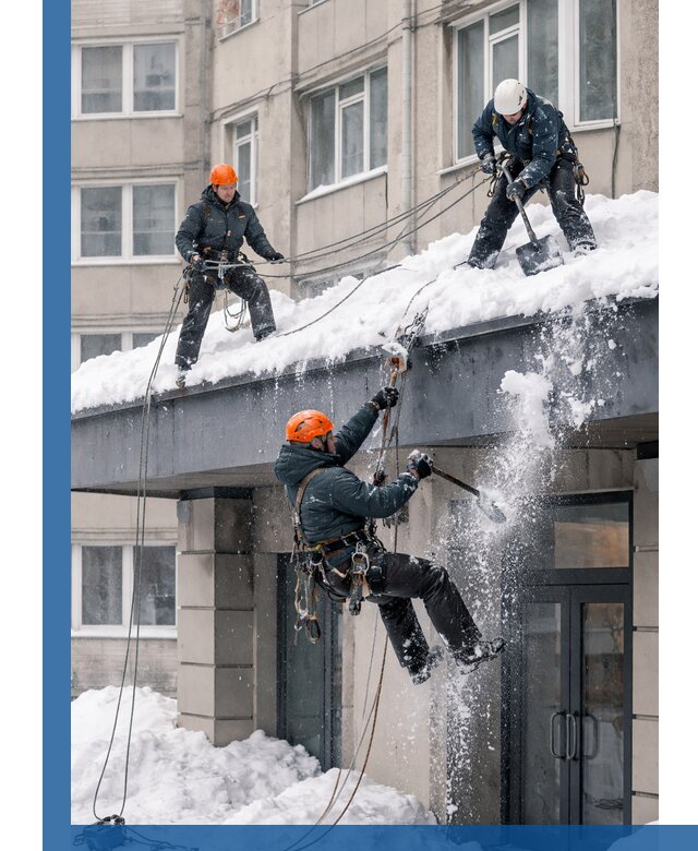 Безопасная очистка навесов от снега в Полевской круглогодично