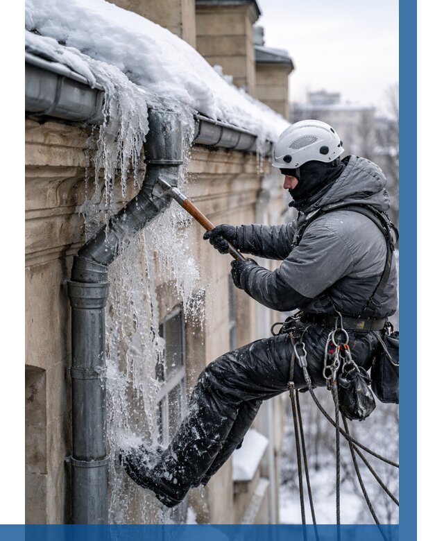 Очистка водостоков от льда в Полевской от 3593 р. | ВЫСОТНИК-Плв
